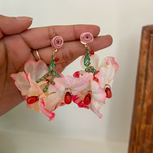 Floating Flower Drop Earring