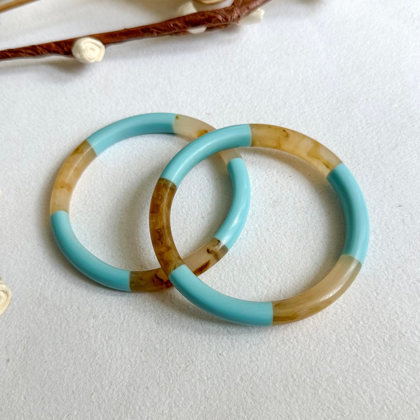 Coastal Crush Resin Bangle-Set of 2
