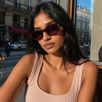 Burgundy Cat Eye Sunglasses