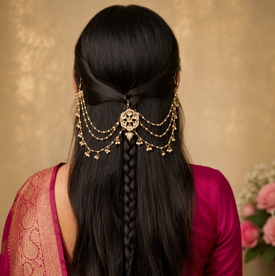 Meena Pearl Hair Chain
