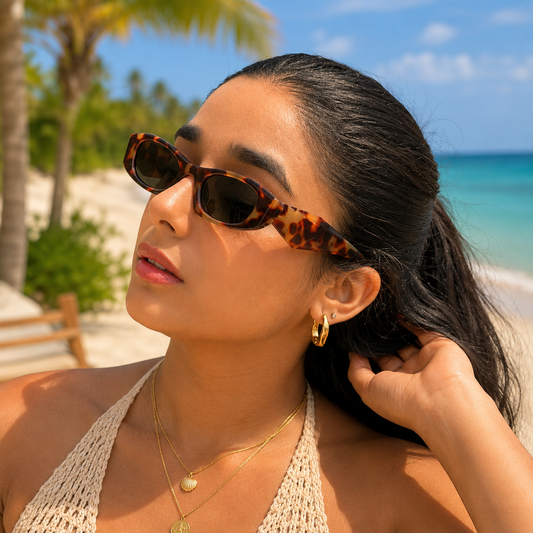 Leopard Block Sunglasses