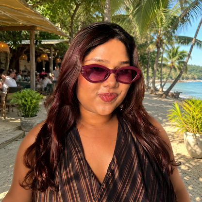 Burgundy Cat Eye Sunglasses