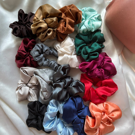 Silk Satin Scrunchies (Pack of 3)