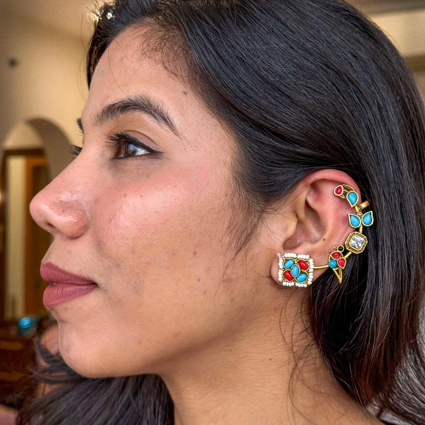 Meherbaan Kundan Ear Cuffs