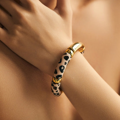 Leopard Luxe Resin Acrylic Bracelet