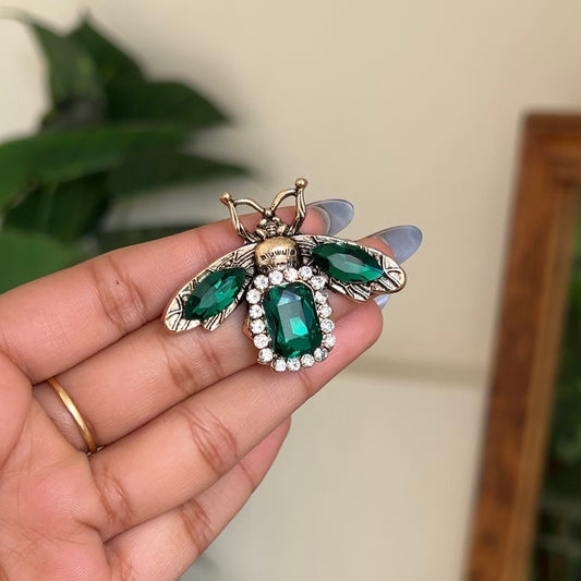 Emerald Bee Brooch