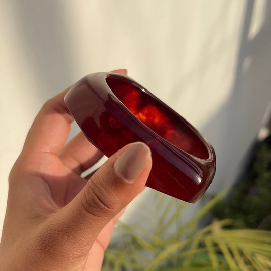 Red Square Resin Bangle