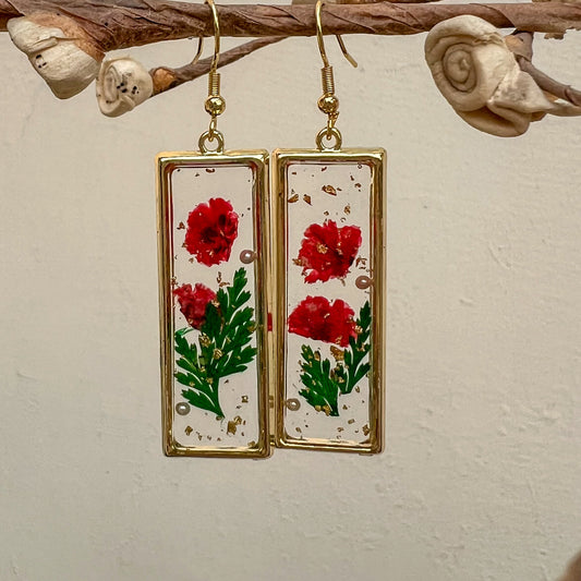 Floral Frame Drop Earrings