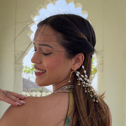 Noor Pearl Hair Chain – No Piercing Required PRE ORDER