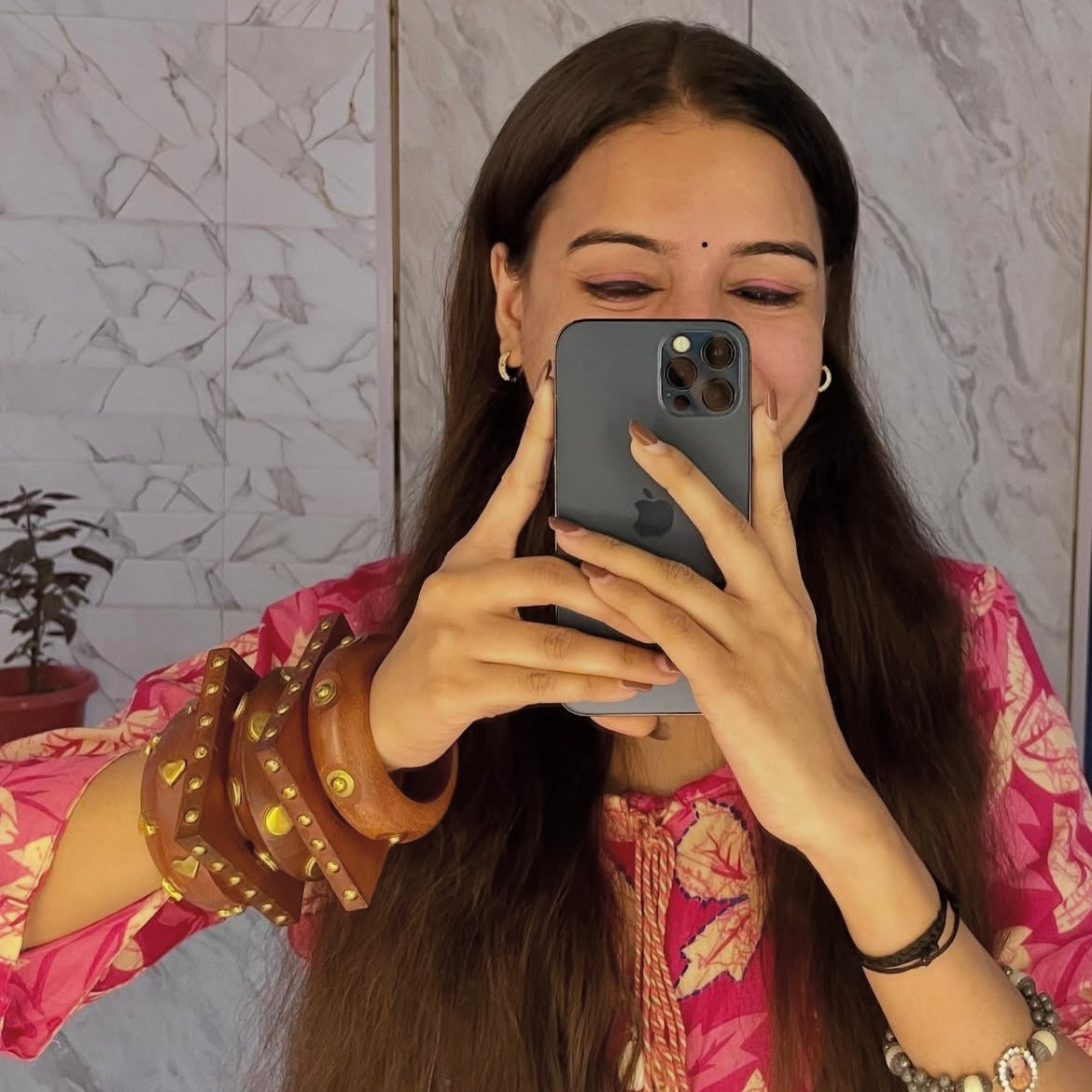 Wooden Handmade Bangle Combo of 6