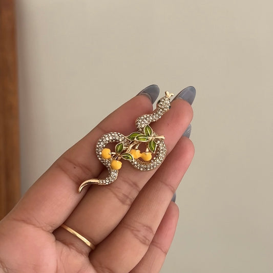 Serpent Silver Brooch