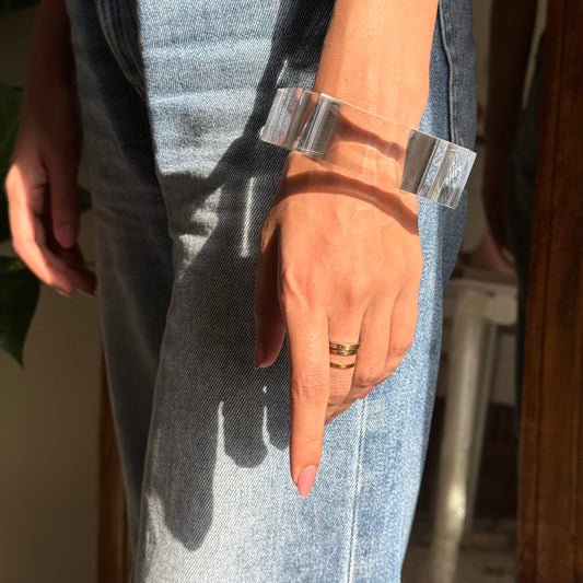 Thick Square Transparent Resin Bangle