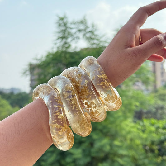 Gold Foil Resin Bangle (Single)