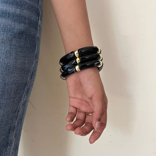 Retro Black Acrylic Bracelet