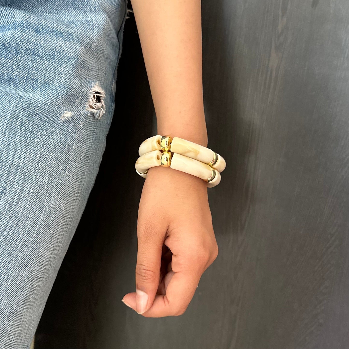 Cream Viral Retro Acrylic Bracelet Set PRE ORDER
