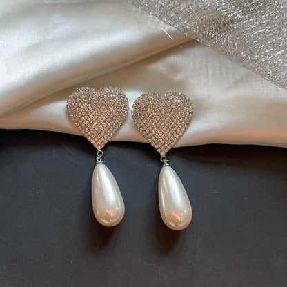 Crystal Heart Opera Earrings
