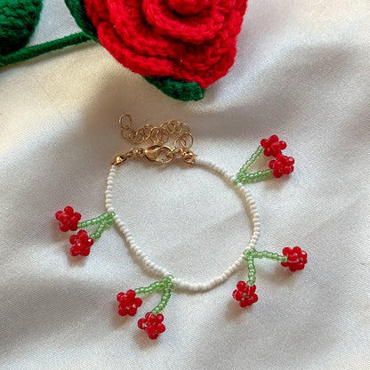 Cherry Bloosm Handmade Beaded Bracelet