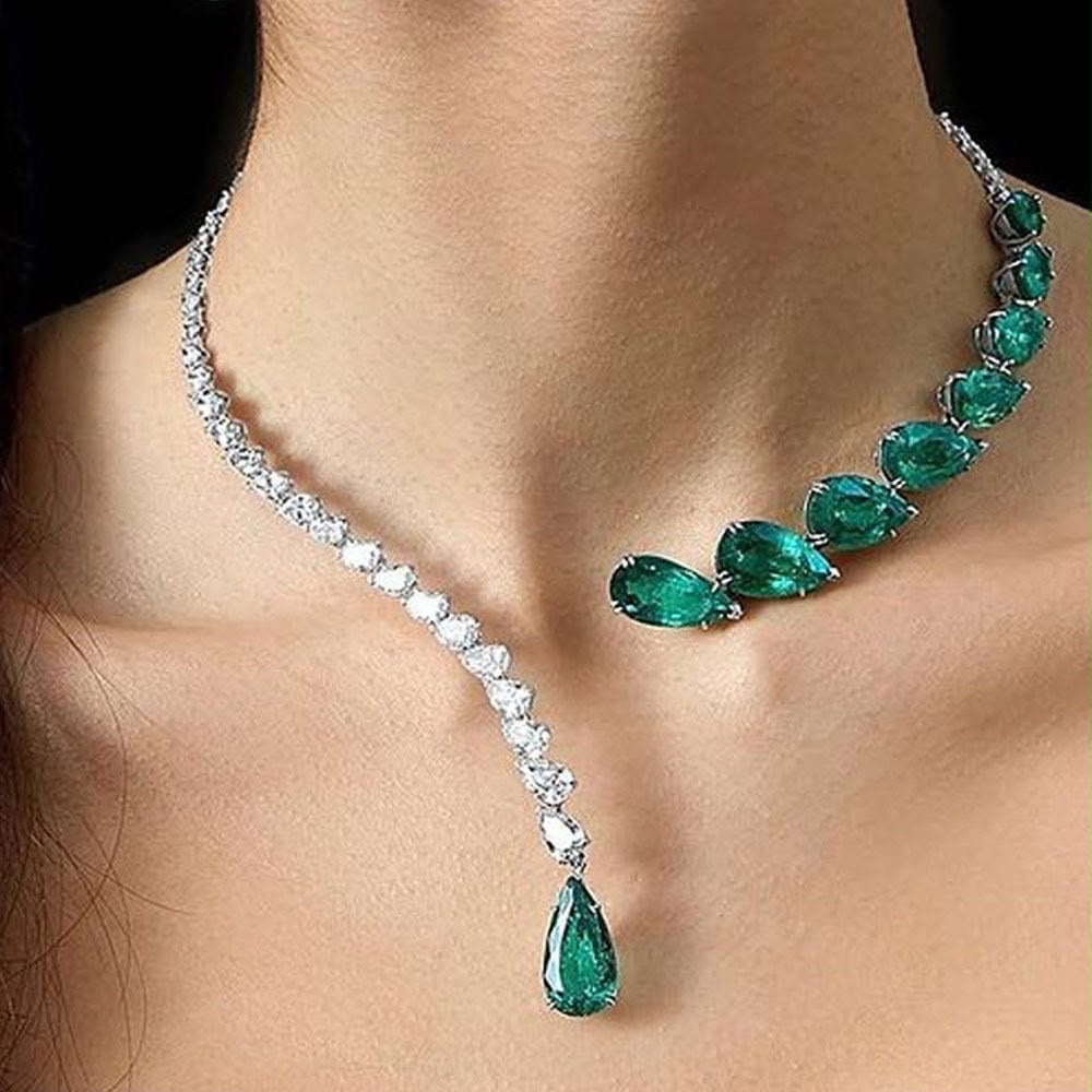 Emerald Cascade Necklace Set