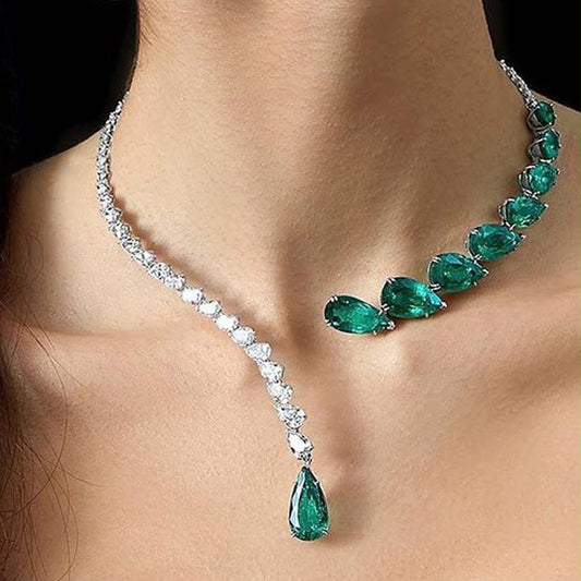 Emerald Cascade Necklace Set