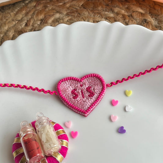 Sis Handmade Beaded Rakhi - Pink