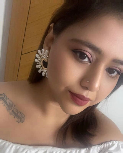 Celeste Pearl & Rhinestone Metal Studs