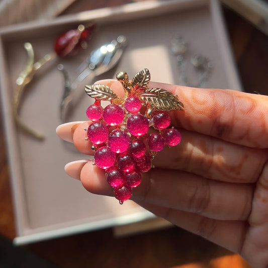 Berry Blush Grape Brooch