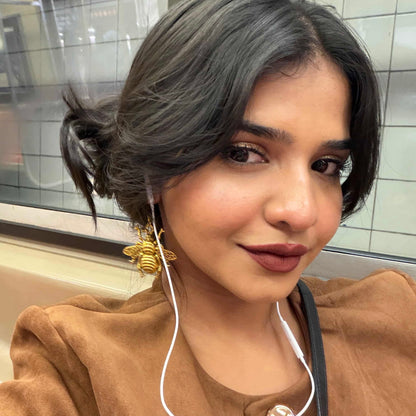 Golden Bee Metal Earring