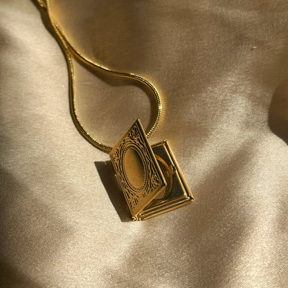 Book Gold Photo Neckpiece