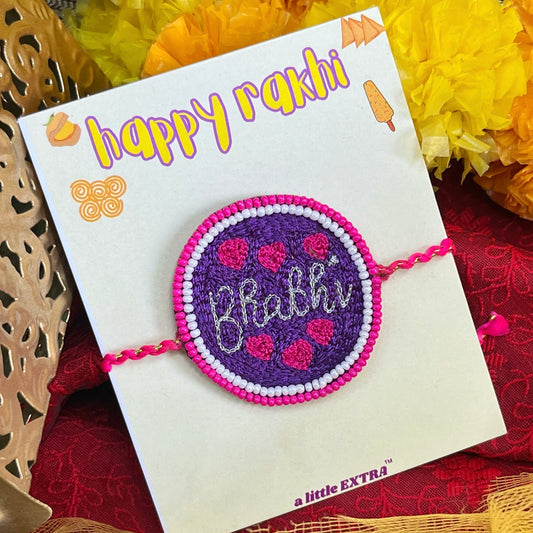 Bhabhi Handmade Beaded Rakhi - Purple