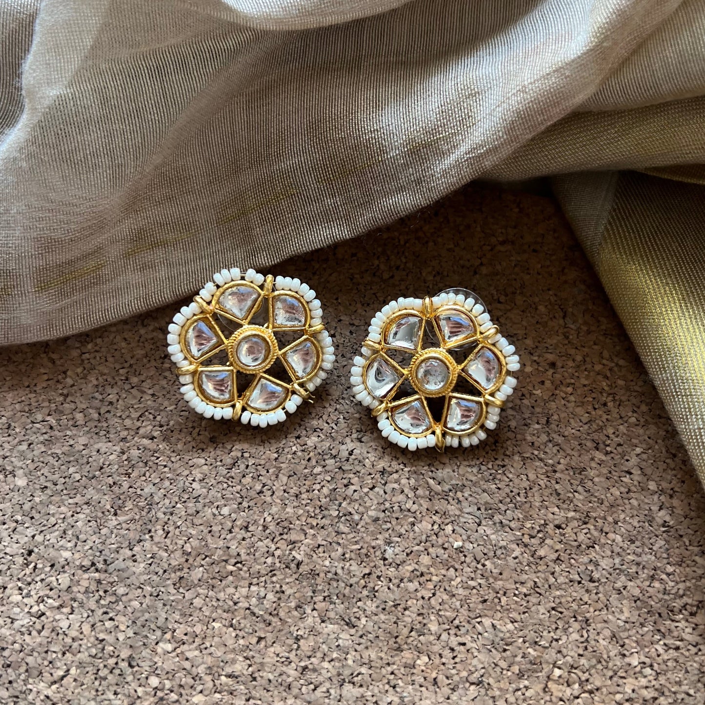 Floral Kundan Studs