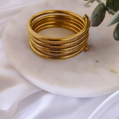 Spiral Gold Bangle Set