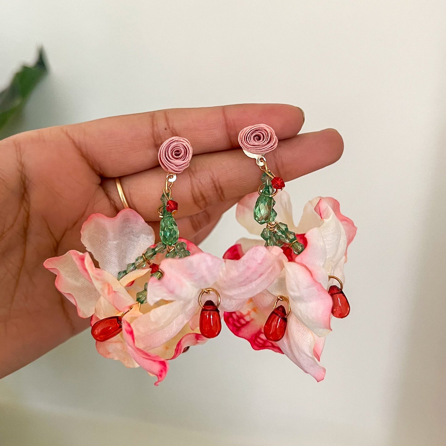 Floating Flower Drop Earring