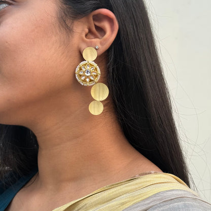 Royal Cascade Kundan Drop Earrings