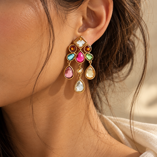 Rainbow Stone Earrings