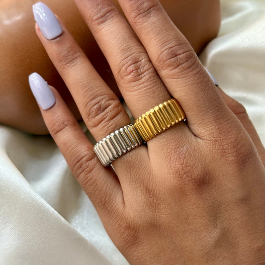 Coil Stainless Steel 18K Gold Plated Band Ring