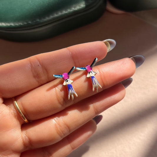 Hummingbird Enamel Studs