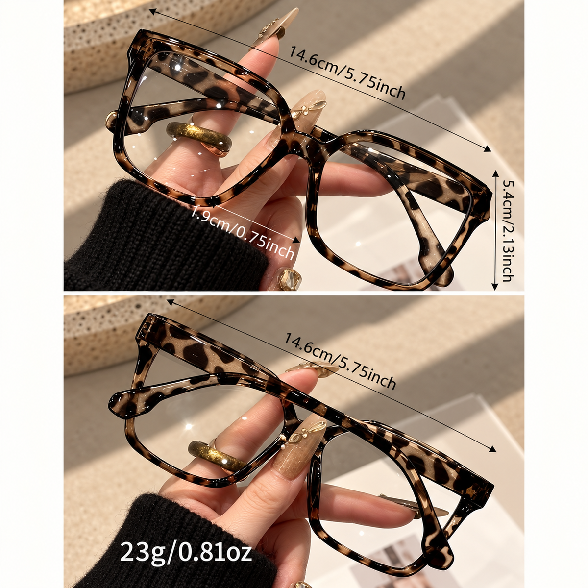 Leopard Glossy Thin Eyewear