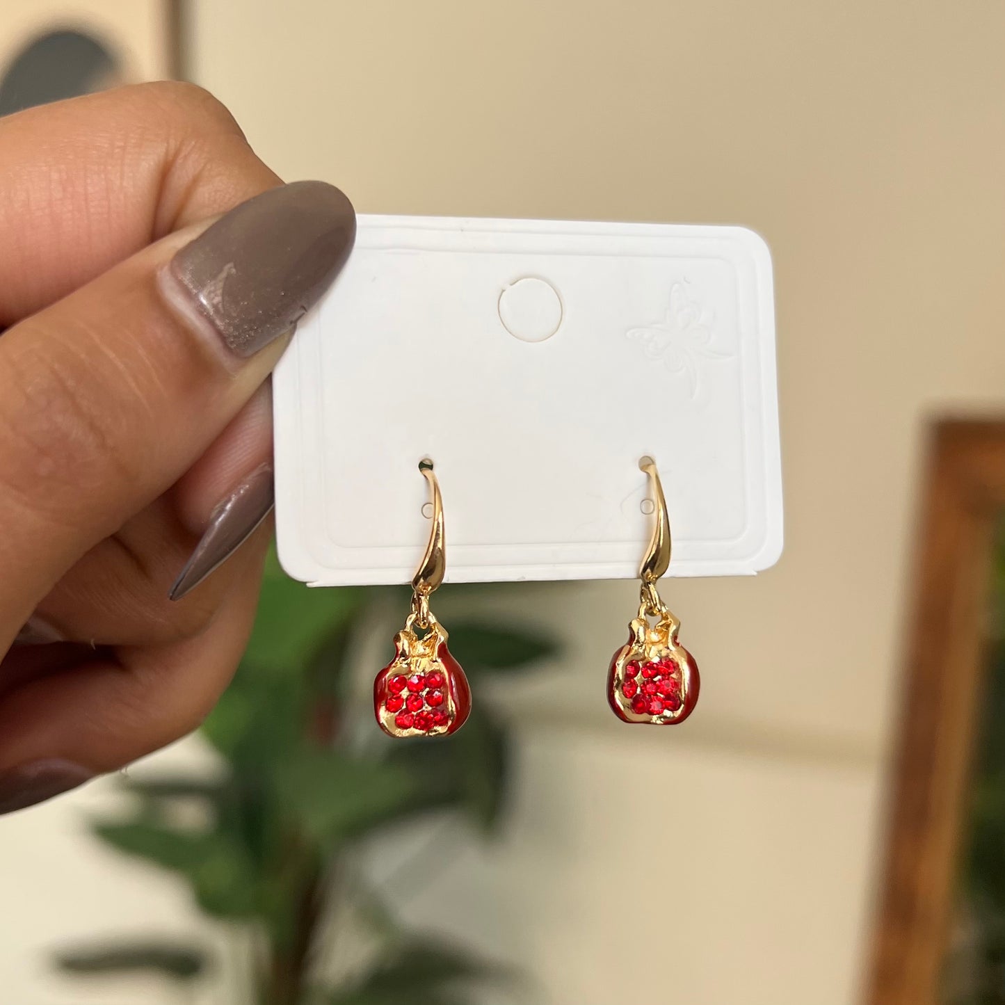 Pomegranate Metal Earrings