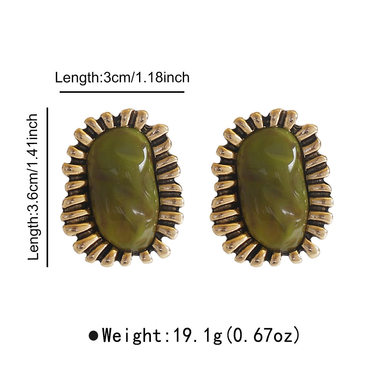 Olive Aura Studs