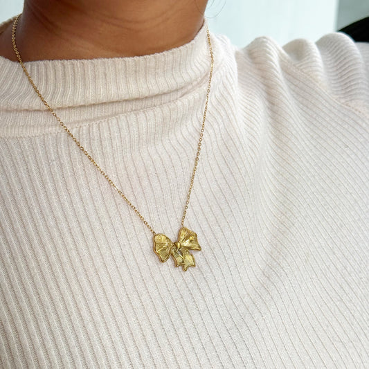 Golden Bowtique Bow Necklace