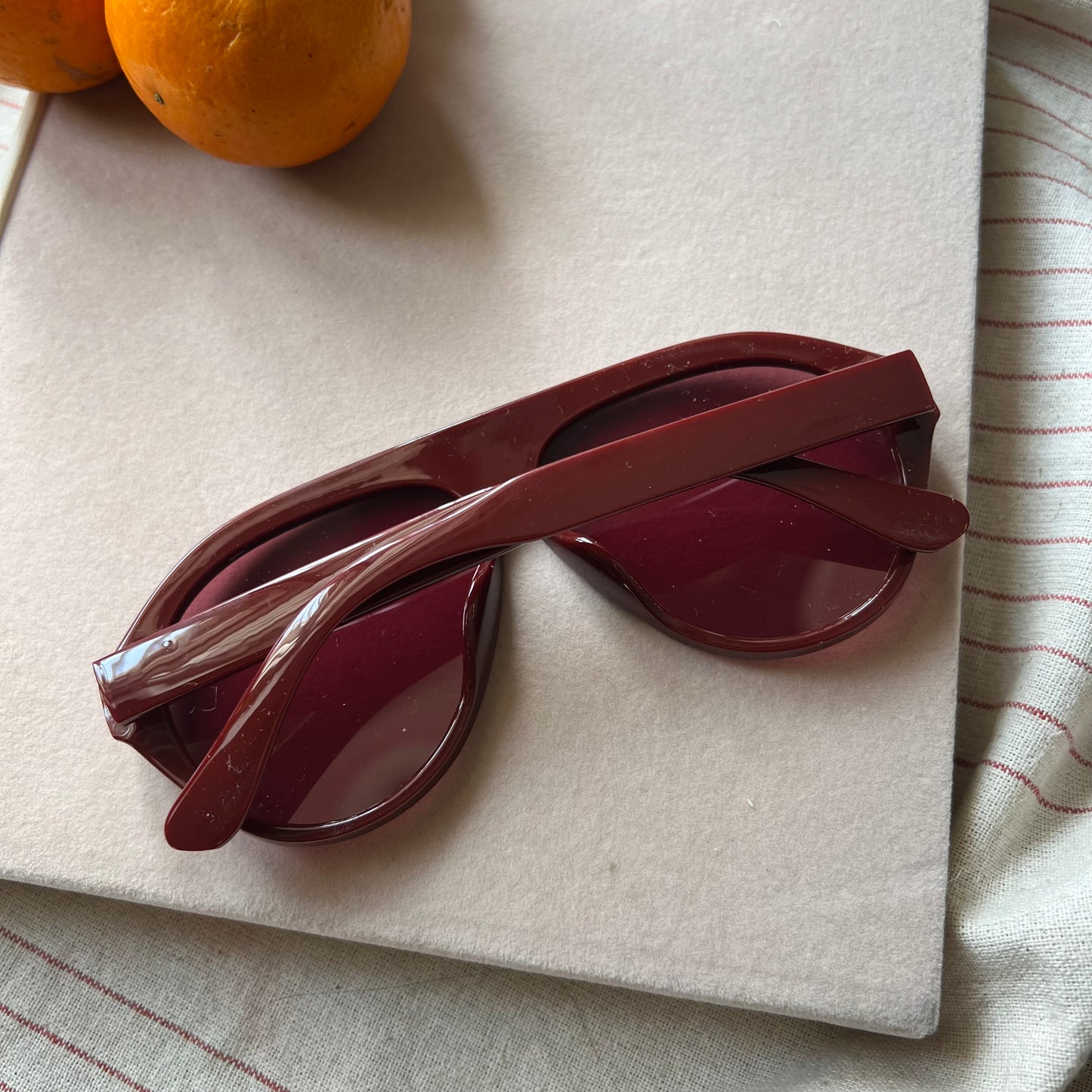 Burgundy Flat Top Sunglasses
