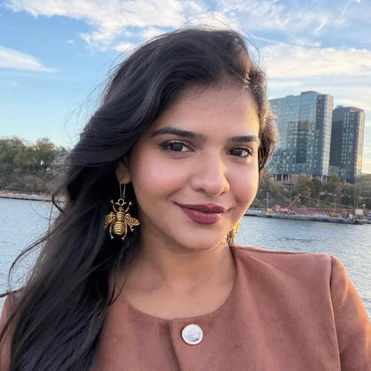 Golden Bee Metal Earring