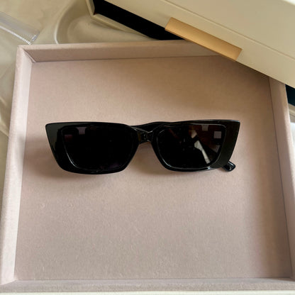 Imperial Black Rectangular Sunglasses