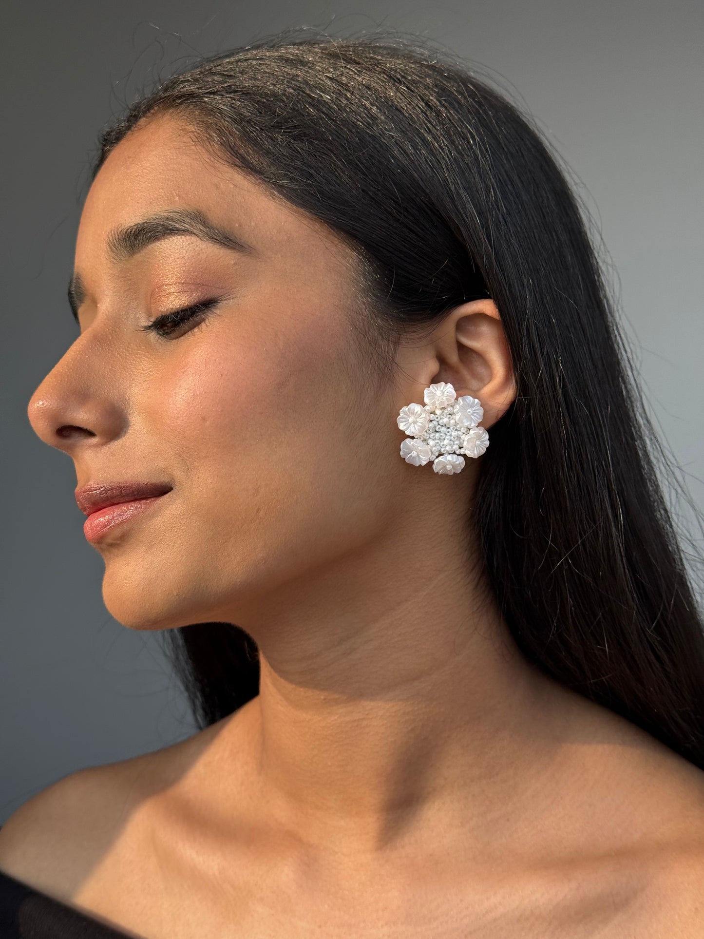 Waheeda White Studs