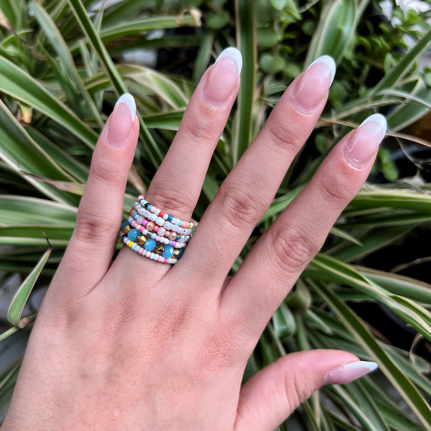 Pastel Multi Spiral Beaded Ring