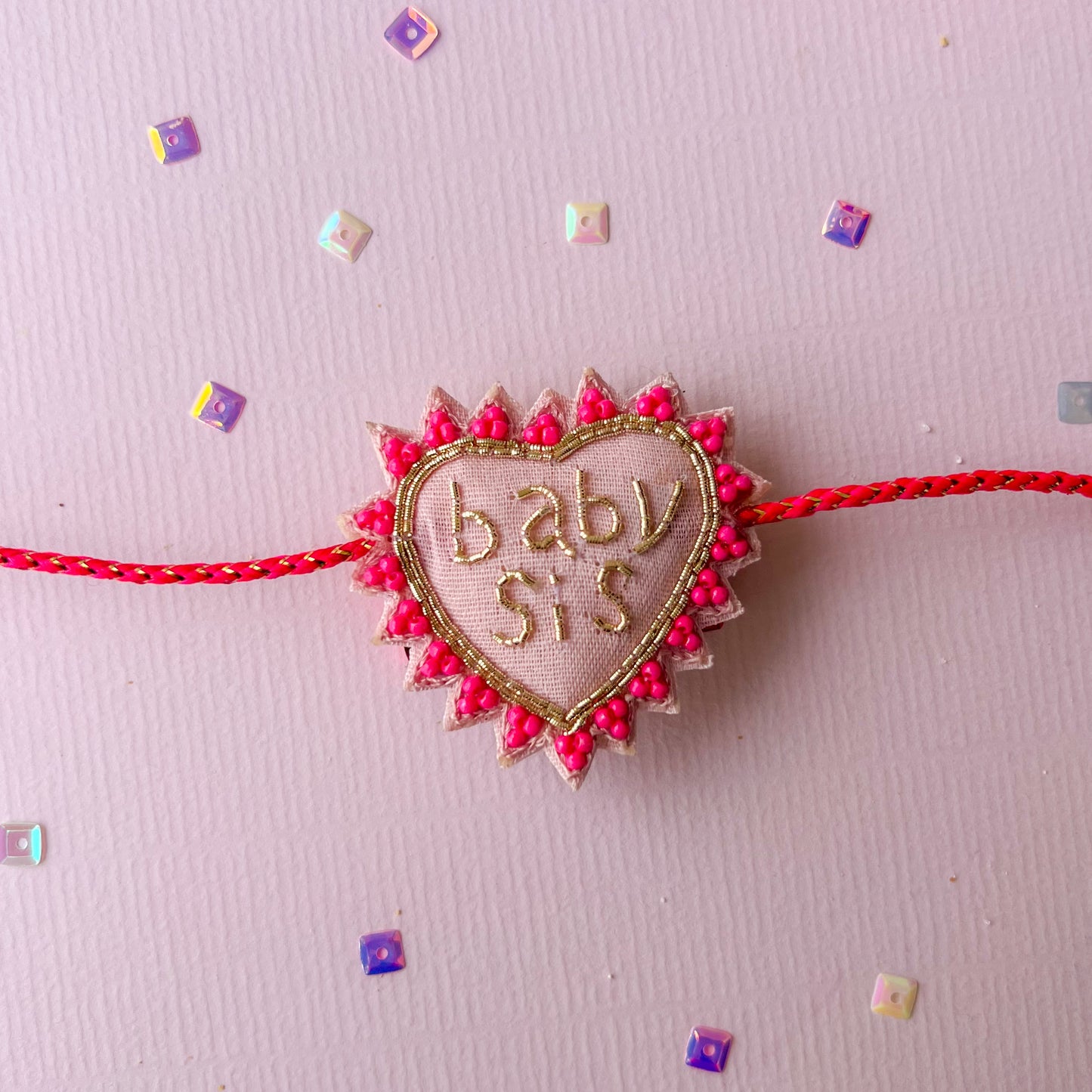 Sisters Heart Handmade Beaded Rakhi