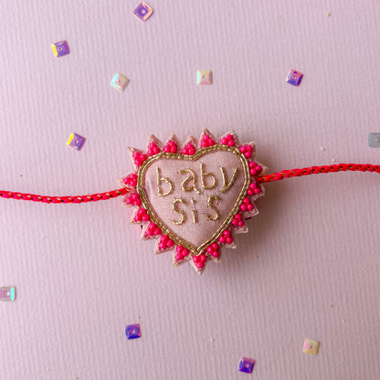 Sisters Heart Handmade Beaded Rakhi