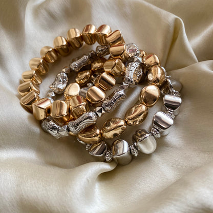 Anti Tarnish Glimming Cascade Mix Stackable Bracelet