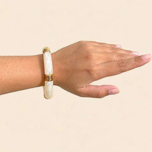 Cream Viral Retro Acrylic Bracelet (Single)
