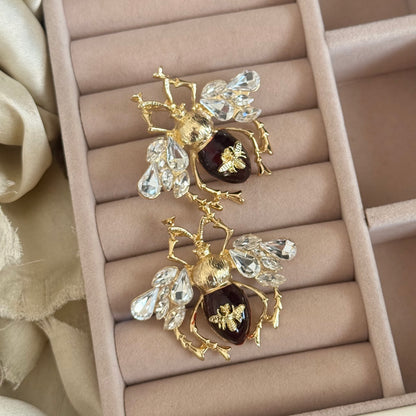 Queen Bee Metal Earrings